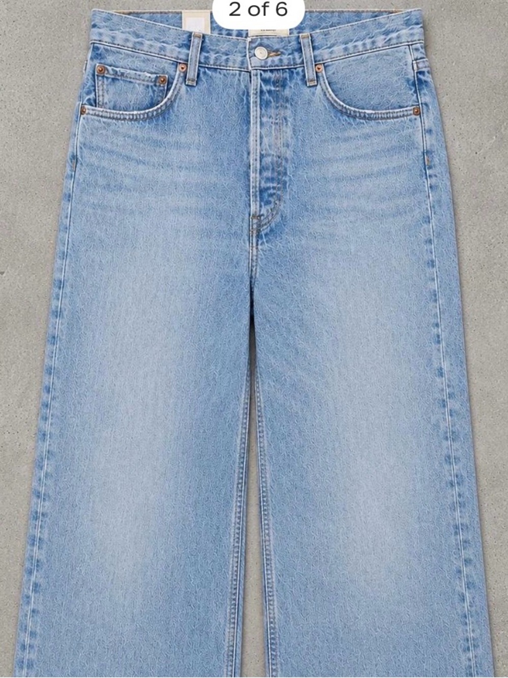 NWT AGOLDE Dame Jean High Rise Wide Leg Jeans – Size 28 - Picture 2 of 7